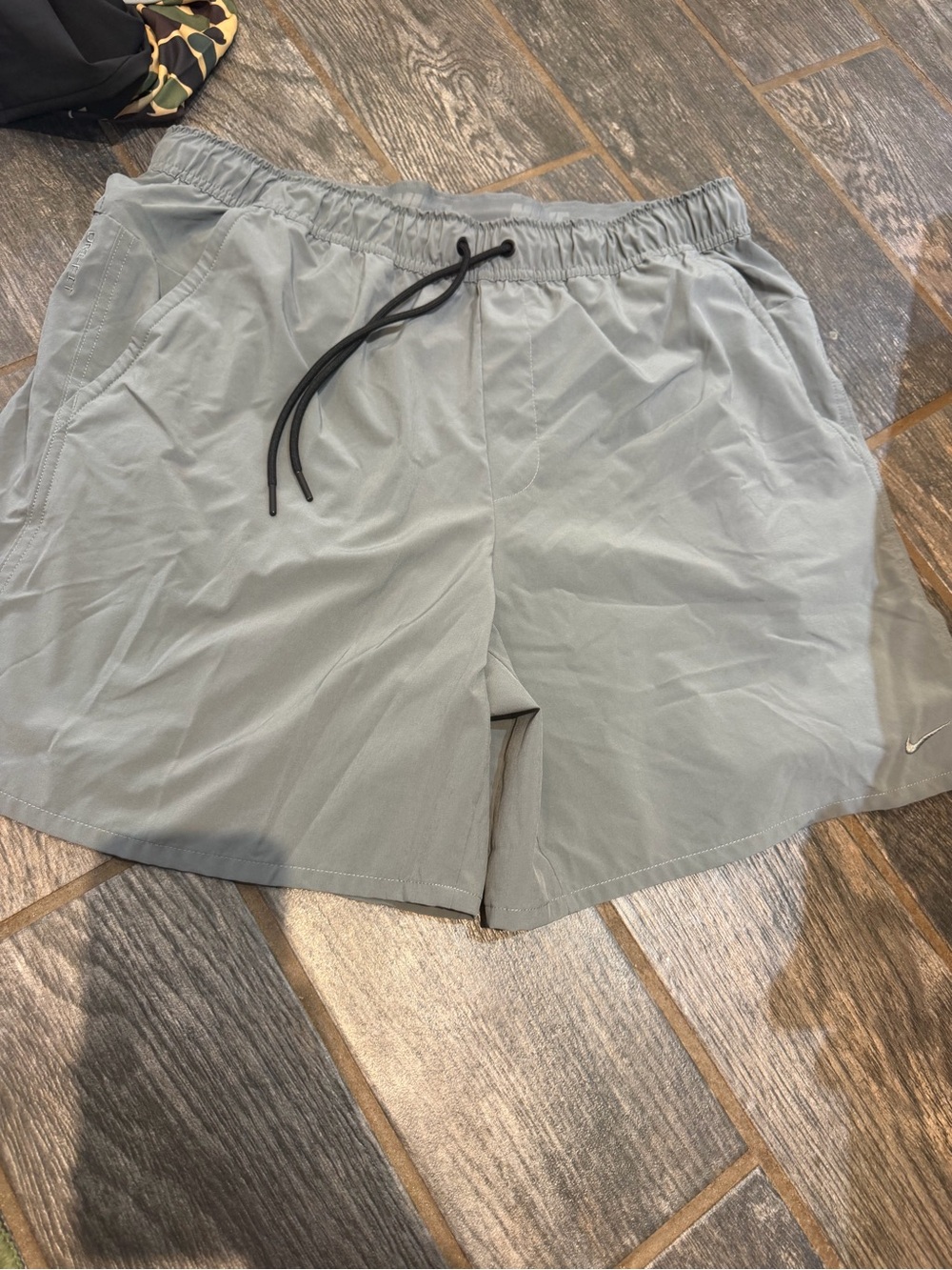 Nike Gray Dri-FIT Athletic Shorts with Internal Drawcord